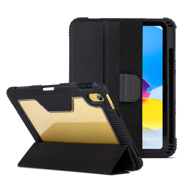 Custodia per tablet in pelle trasparente a tre ante in PC., For iPad 2025 / 2022