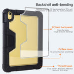 Custodia per tablet in pelle trasparente a tre ante in PC., For iPad 2025 / 2022