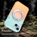 Custodia per telefono con supporto girevole a 360 gradi e finitura effetto pelle fantasma., For iPhone 14 / 13, For iPhone 14 Pro, For iPhone 14 Pro Max, For iPhone 13 Pro Max, For iPhone 13 Pro, For iPhone 12 / 12 Pro