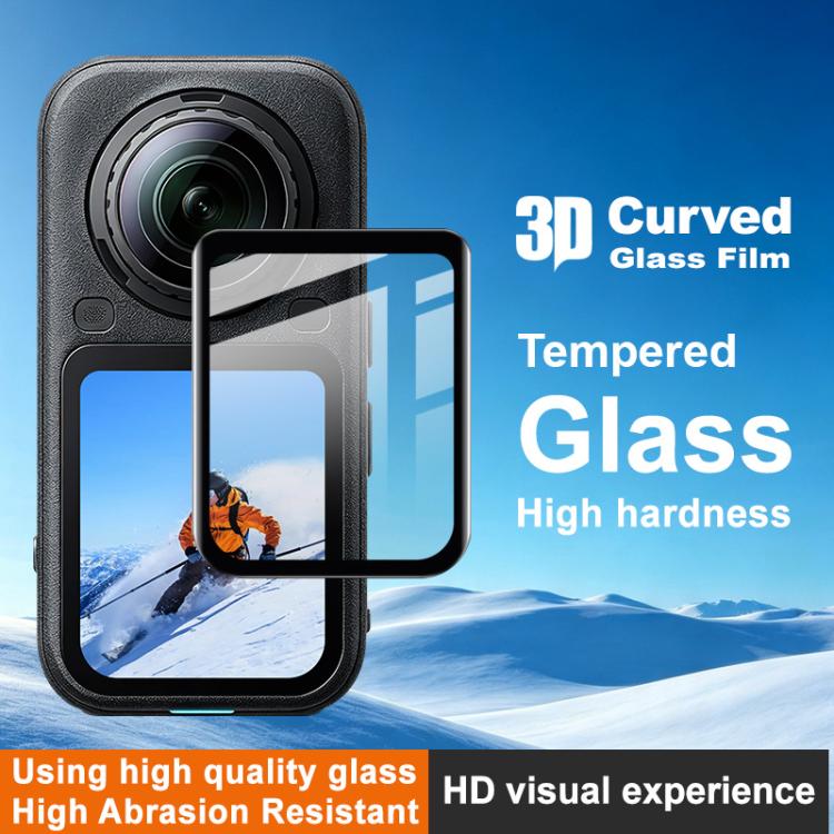 Pellicola in vetro temperato curvo 3D per action camera Imak, For Insta360 X6, For Insta360 X5