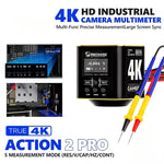 Telecamera per microscopio industriale MECHANIC Action 2 Pro 4K HD con supporto per misurazioni multimetro