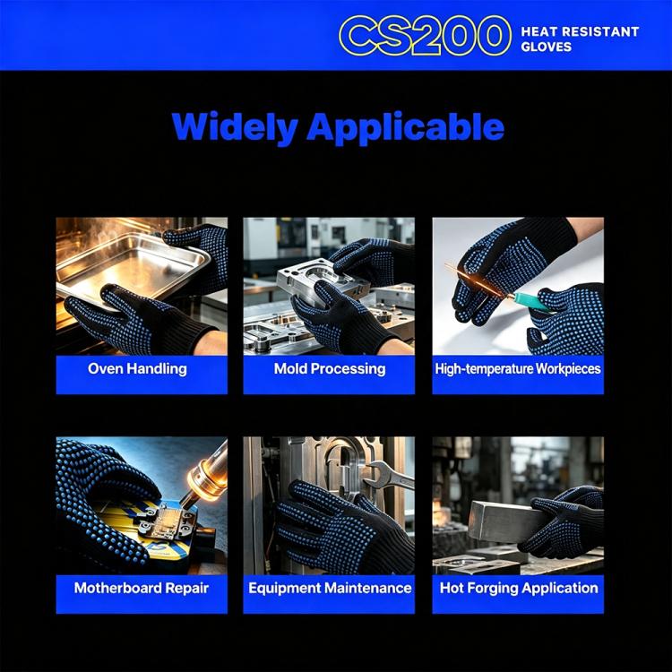 Guanti antiscivolo MECHANIC CS200 resistenti all'usura, traspiranti, resistenti alle alte temperature e ad assorbimento del sudore.
