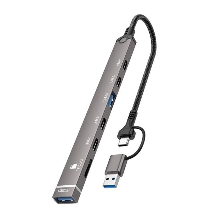 Hub multiporta con 2 porte USB-A, 4 porte Type-C e slot TF