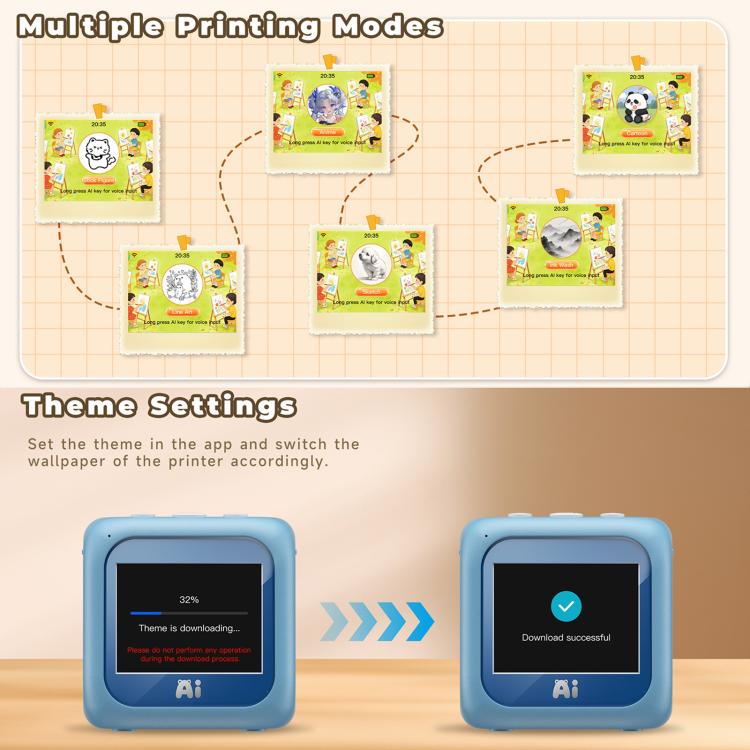 Stampante intelligente per bambini B6 AI con schermo da 2,8 pollici