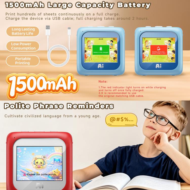 Stampante intelligente per bambini B6 AI con schermo da 2,8 pollici