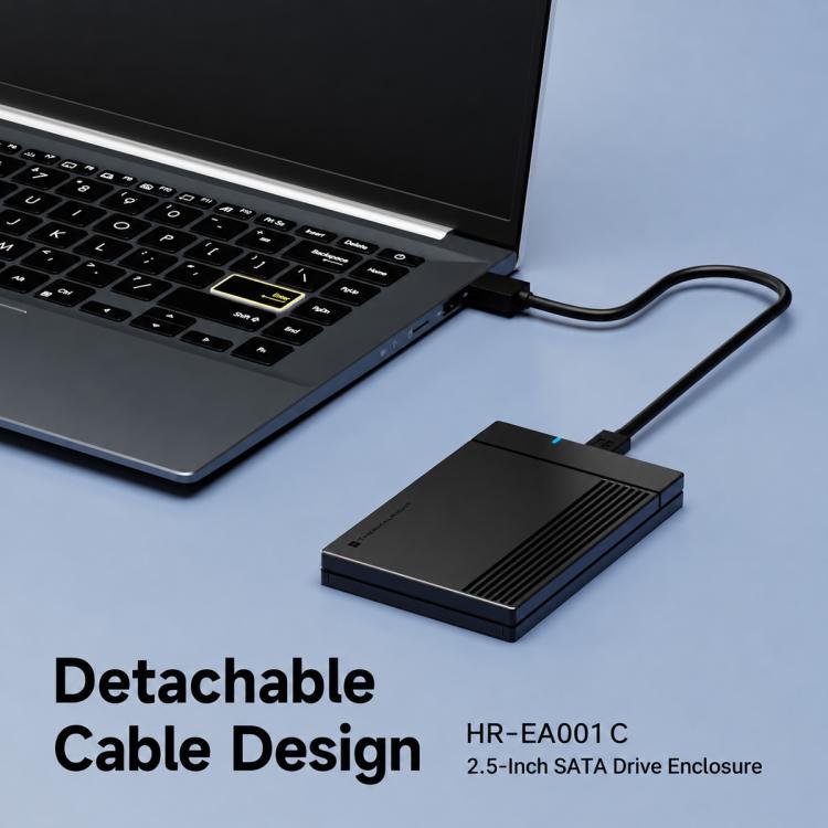 THERMALRIGHT HR-EA001 C Box esterno per hard disk SATA da 2,5 pollici a 5 Gbps con cavo da Type-C a USB-A, HR-EA001 C A-C Cable