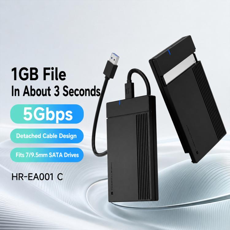 THERMALRIGHT HR-EA001 C Box esterno per hard disk SATA da 2,5 pollici a 5 Gbps con cavo da Type-C a USB-A, HR-EA001 C A-C Cable