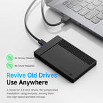THERMALRIGHT HR-EA001 C Box esterno per hard disk SATA da 2,5 pollici a 5 Gbps con cavo da Type-C a USB-A, HR-EA001 C A-C Cable
