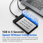 THERMALRIGHT HR-EA001 C Box esterno per hard disk SATA da 2,5 pollici a 5 Gbps con cavo da Type-C a USB-A, HR-EA001 C A-C Cable