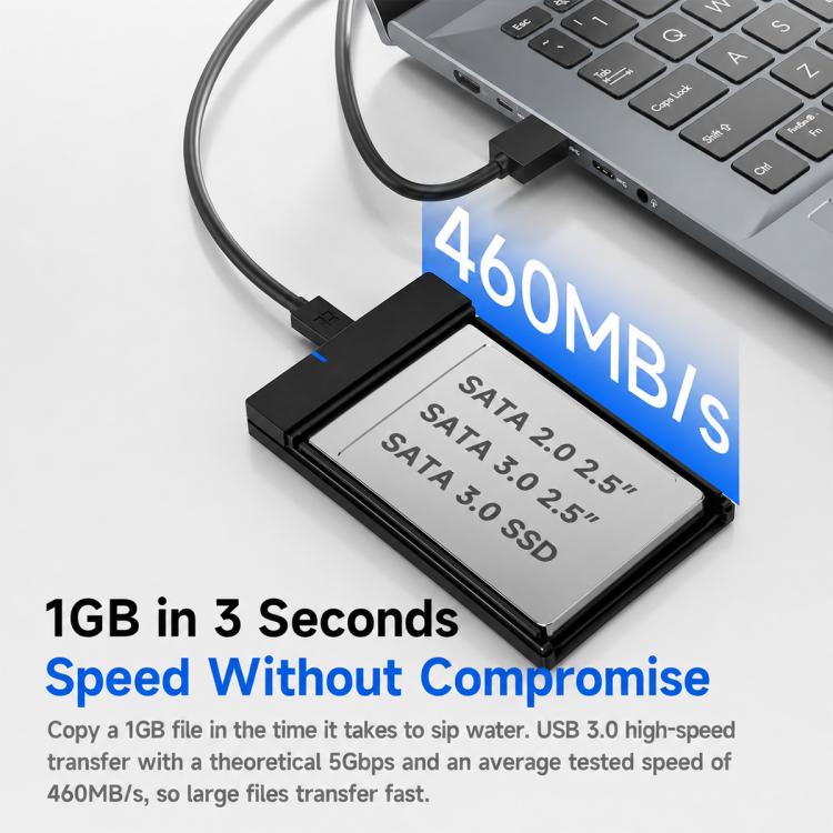 THERMALRIGHT HR-EA001 C Box esterno per hard disk SATA da 2,5 pollici a 5 Gbps con cavo da Type-C a USB-A, HR-EA001 C A-C Cable