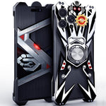 Custodia per telefono cava in lega di alluminio con design Mecha e supporto girevole., For iPhone 17 Pro Max, For iPhone 16 Pro Max, For iPhone 15 Pro Max, For iPhone 14 Pro Max