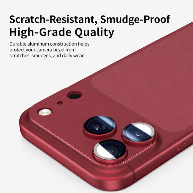 Pellicola anulare in metallo satinato a copertura totale per obiettivo fotografico XDcase Armor, For iPhone 18, For iPhone 18 Pro, For iPhone 18 Pro Max
