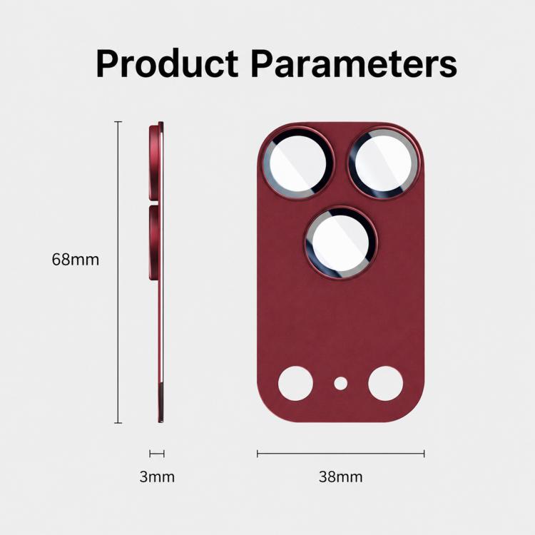 Pellicola anulare in metallo satinato a copertura totale per obiettivo fotografico XDcase Armor, For iPhone 18, For iPhone 18 Pro, For iPhone 18 Pro Max