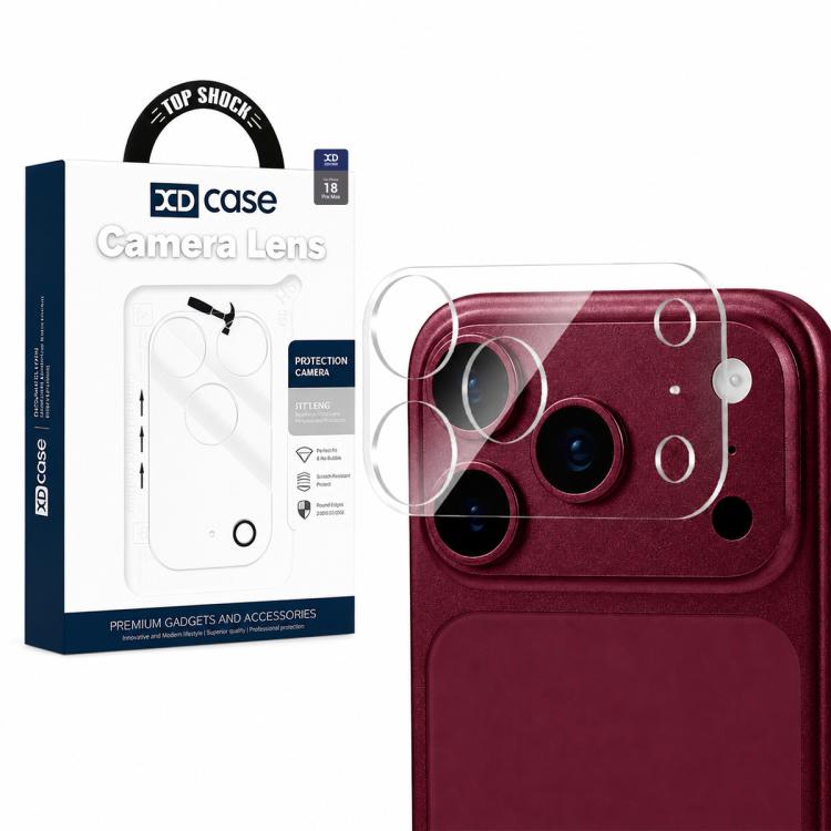 Pellicola per fotocamera XDcase con vetro temperato integrato trasparente, For iPhone 18, For iPhone 18 Pro, For iPhone 18 Pro Max