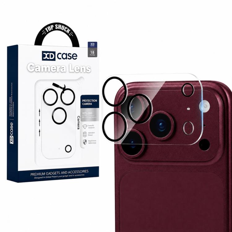 Pellicola per fotocamera posteriore integrata in vetro temperato con serigrafia XDcase, For iPhone 18, For iPhone 18 Pro, For iPhone 18 Pro Max