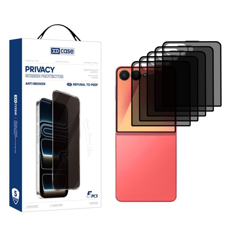XDcase Confezione da 5 Pellicole protettive in vetro temperato anti-spionaggio con stampa serigrafica, For Galaxy Z Fold8 5G Outer Screen, For Galaxy Z Fold8 Ultra 5G Outer Screen, For Galaxy Z Flip8 5G Outer Screen, For Galaxy Z Flip7 5G Outer Screen