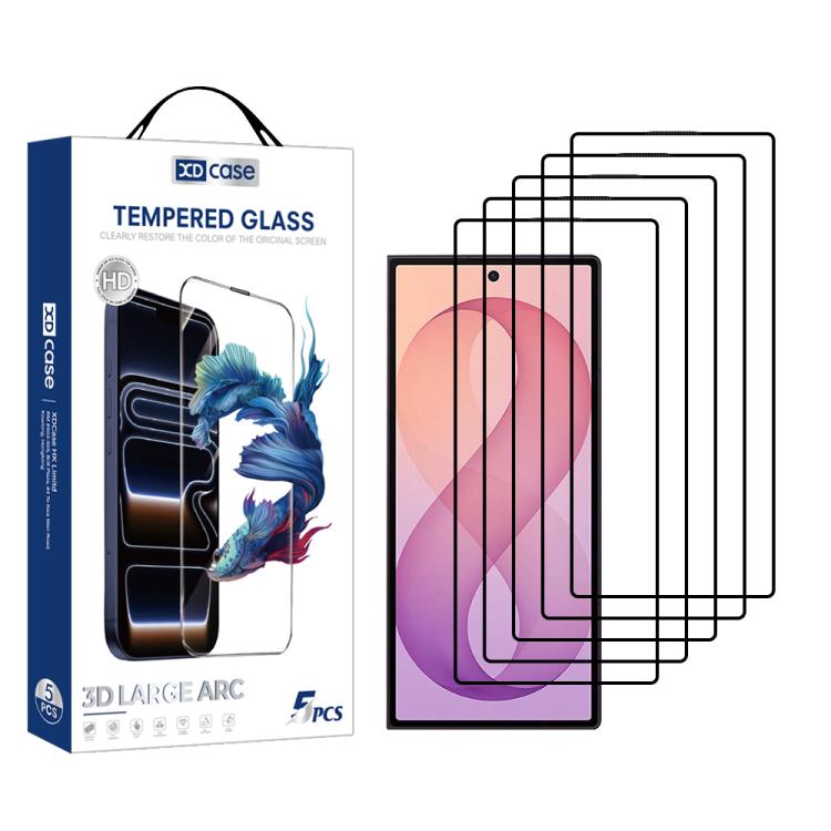 Pellicola protettiva in vetro temperato HD serigrafata XDcase, confezione da 5 pezzi., For GalaxyZ Fold8 5G Outer Screen, For Galaxy Z Fold8 Ultra 5G Outer Screen, For Galaxy Z Flip8 5G Outer Screen, For Galaxy Z Flip7 5G Outer Screen