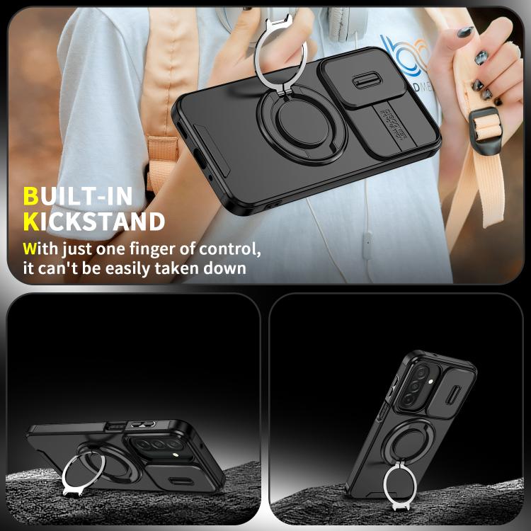 Custodia per telefono con anello scorrevole per fotocamera, For Samsung Galaxy A27 5G