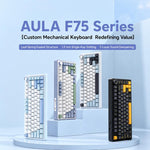 Tastiera meccanica personalizzata AULA F75 a 80 tasti, con connessione cablata/2.4G/Bluetooth e tripla modalità.