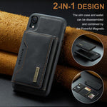 Portafoglio multiuso a 3 ante DG.MING serie M2 + custodia magnetica per telefono, For iPhone XR