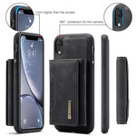 Portafoglio multiuso a 3 ante DG.MING serie M2 + custodia magnetica per telefono, For iPhone XR