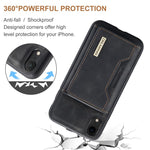 Portafoglio multiuso a 3 ante DG.MING serie M2 + custodia magnetica per telefono, For iPhone XR