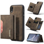 Portafoglio multiuso a 3 ante DG.MING serie M2 + custodia magnetica per telefono, For iPhone XR
