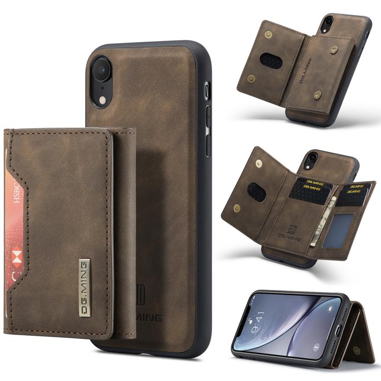 Portafoglio multiuso a 3 ante DG.MING serie M2 + custodia magnetica per telefono, For iPhone XR