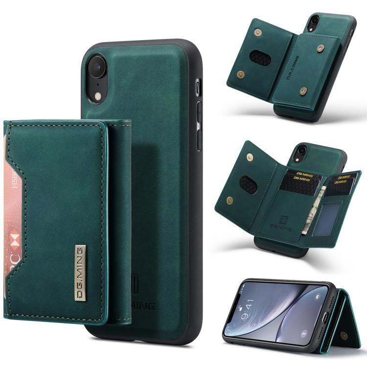 Portafoglio multiuso a 3 ante DG.MING serie M2 + custodia magnetica per telefono, For iPhone XR