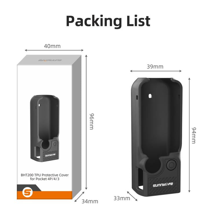 Cover protettiva morbida in TPU Sunnylife per action camera., For DJI Osmo Pocket 4P / 4 / 3