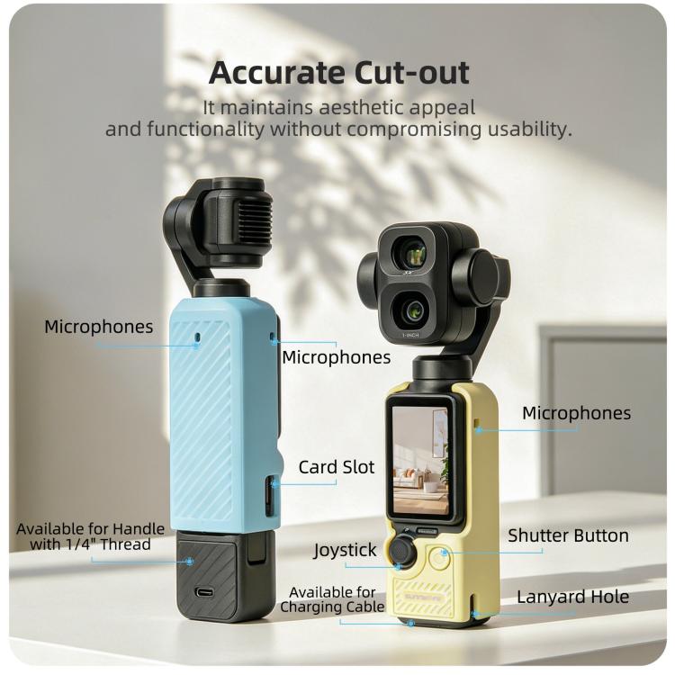 Cover protettiva morbida in TPU Sunnylife per action camera., For DJI Osmo Pocket 4P / 4 / 3
