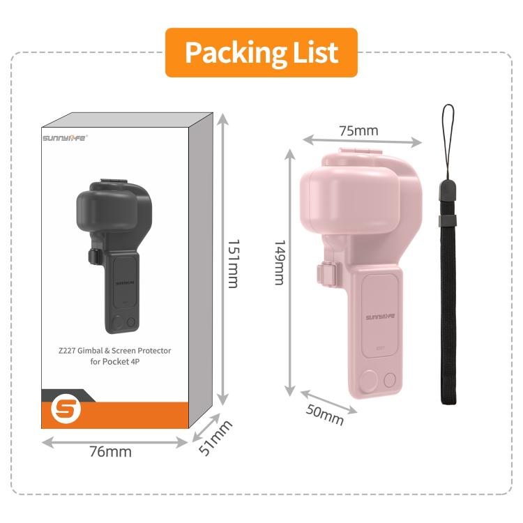 Copertura per gimbal integrato Sunnylife, protezione per fotocamera, copertura protettiva per schermo, For DJI Osmo Pocket 4P
