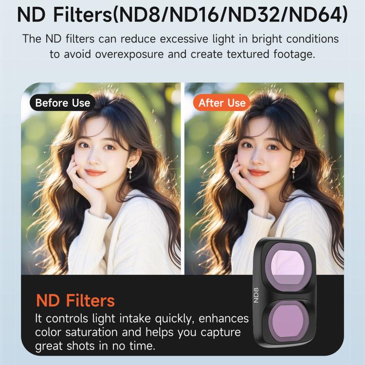 Filtro per obiettivo fotocamera Sunnylife per DJI Osmo Pocket 4P, MCUV, CPL, ND8, ND16, ND32, ND64, ND8/PL, ND16/PL, ND32/PL, ND64/PL, Black Mist 1/4, 3 in 1 Shadow Filter Set, 3 in 1 Mixed Filter Set, 4 in 1 ND/PL Set, 4 in 1 ND Set                   ...