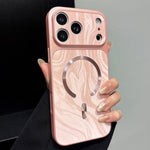 Custodia magnetica per telefono in ecopelle con motivo a onde d'acqua., For iPhone 18, For iPhone 18 Pro