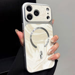 Custodia magnetica per telefono in ecopelle con motivo a onde d'acqua., For iPhone 18, For iPhone 18 Pro