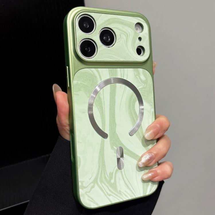 Custodia magnetica per telefono in ecopelle con motivo a onde d'acqua., For iPhone 18 Pro Max, For iPhone 17 Pro Max