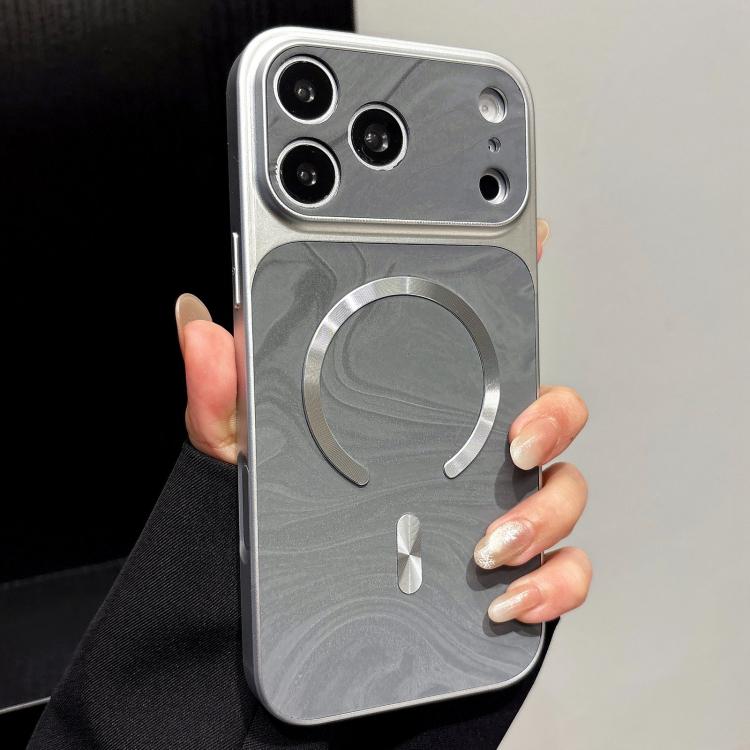 Custodia magnetica per telefono in ecopelle con motivo a onde d'acqua., For iPhone 18 Pro Max, For iPhone 17 Pro Max