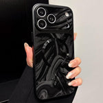 Custodia magnetica per telefono in ecopelle con motivo a onde d'acqua., For iPhone 17 Pro, For iPhone 17