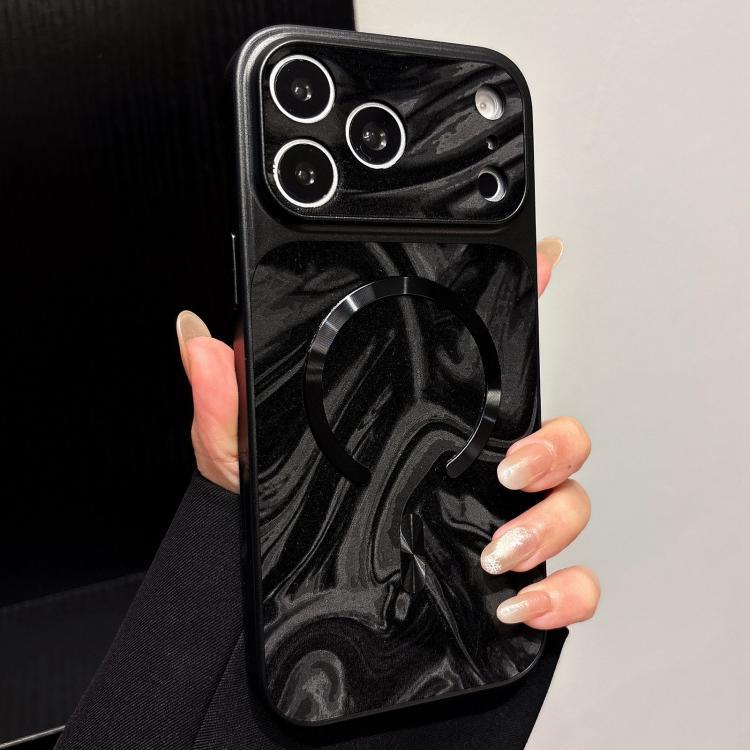 Custodia magnetica per telefono in ecopelle con motivo a onde d'acqua., For iPhone 17 Pro, For iPhone 17