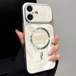 Custodia magnetica per telefono in ecopelle con motivo a onde d'acqua., For iPhone 17 Pro, For iPhone 17