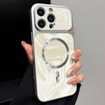 Custodia magnetica per telefono in ecopelle con motivo a onde d'acqua., For iPhone Air, For iPhone 16 Pro Max