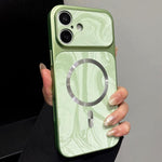 Custodia magnetica per telefono in ecopelle con motivo a onde d'acqua., For iPhone 16, For iPhone 15 Pro Max