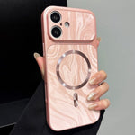 Custodia magnetica per telefono in ecopelle con motivo a onde d'acqua., For iPhone 16, For iPhone 15 Pro Max