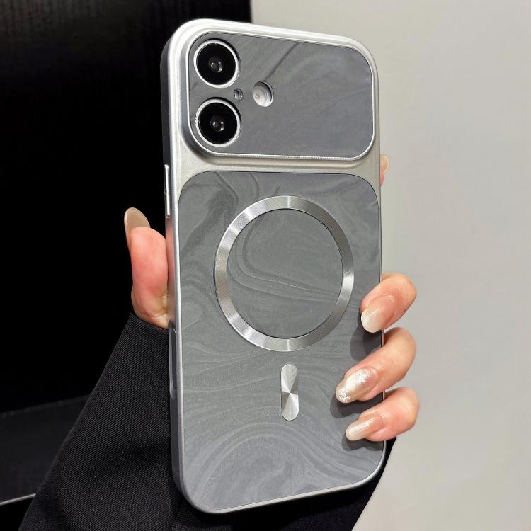 Custodia magnetica per telefono in ecopelle con motivo a onde d'acqua., For iPhone 16, For iPhone 15 Pro Max