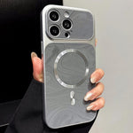 Custodia magnetica per telefono in ecopelle con motivo a onde d'acqua., For iPhone 16, For iPhone 15 Pro Max