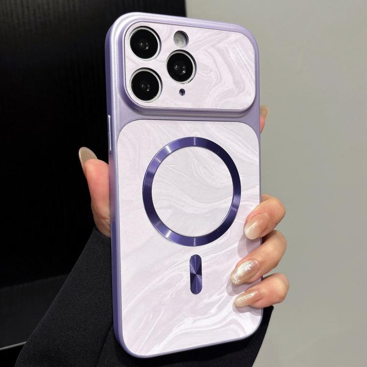 Custodia magnetica per telefono in ecopelle con motivo a onde d'acqua., For iPhone 15, For iPhone 14 Pro