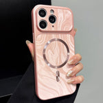 Custodia magnetica per telefono in ecopelle con motivo a onde d'acqua., For iPhone 15, For iPhone 14 Pro