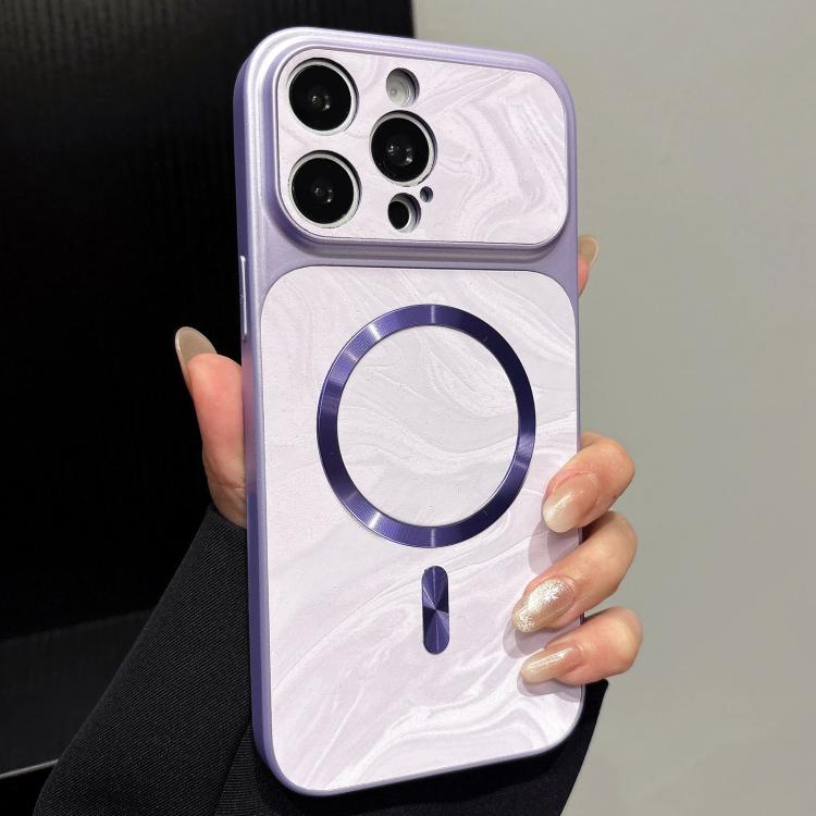 Custodia magnetica per telefono in ecopelle con motivo a onde d'acqua., For iPhone 14 Pro Max