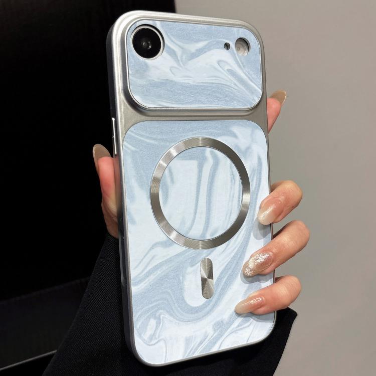 Custodia magnetica per telefono in ecopelle con motivo a onde d'acqua., For iPhone Air, For iPhone 16 Pro Max