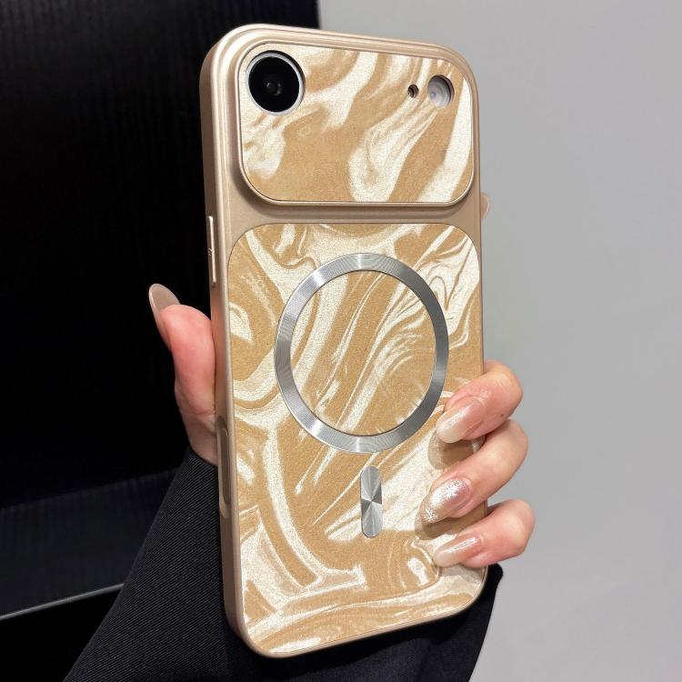 Custodia magnetica per telefono in ecopelle con motivo a onde d'acqua., For iPhone Air, For iPhone 16 Pro Max